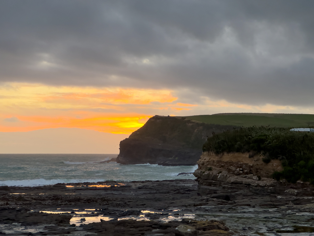 Curio Bay nach Sonnenuntergang