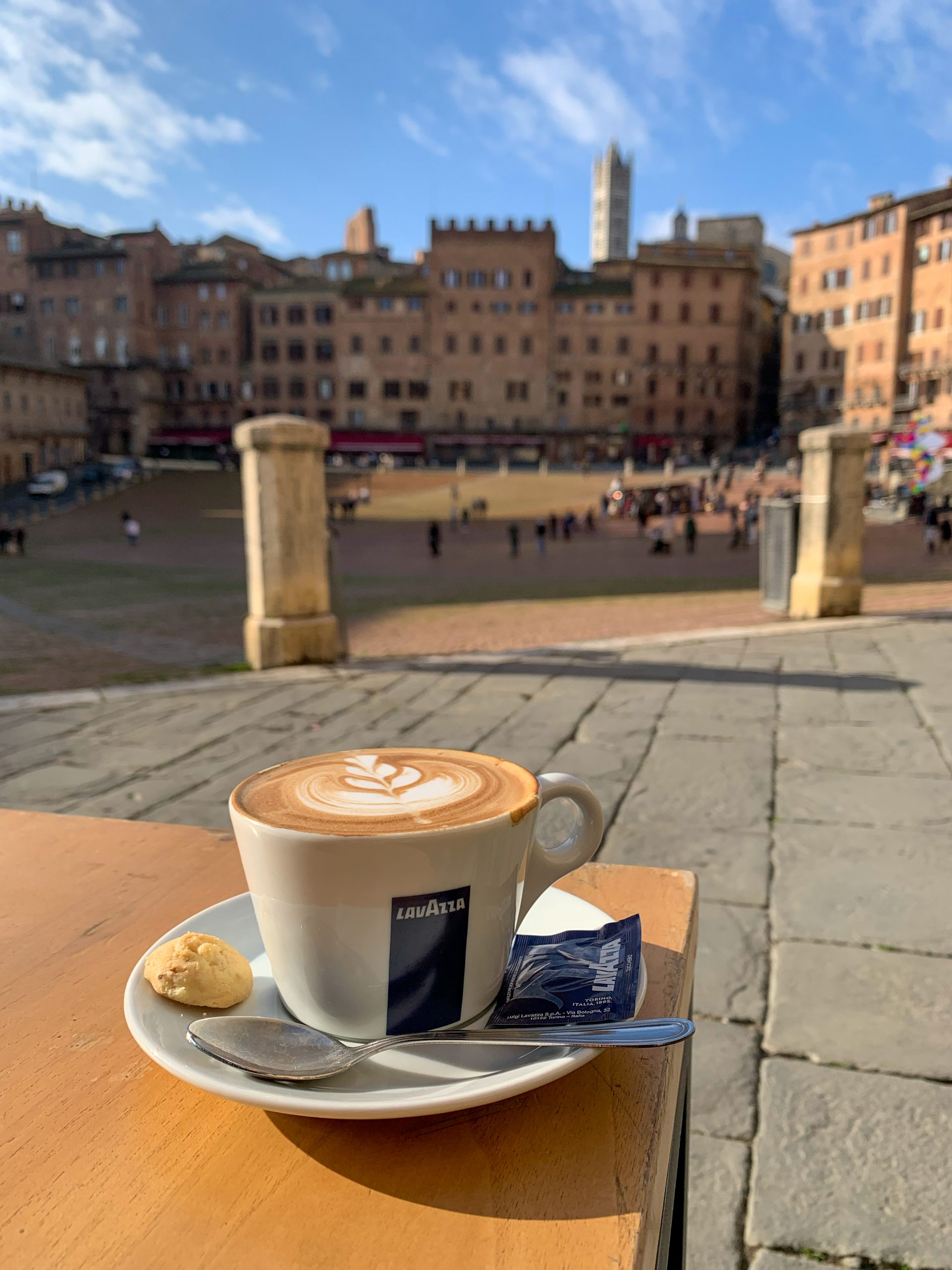 Kaffeepause, Piazza del Campo in Siena
