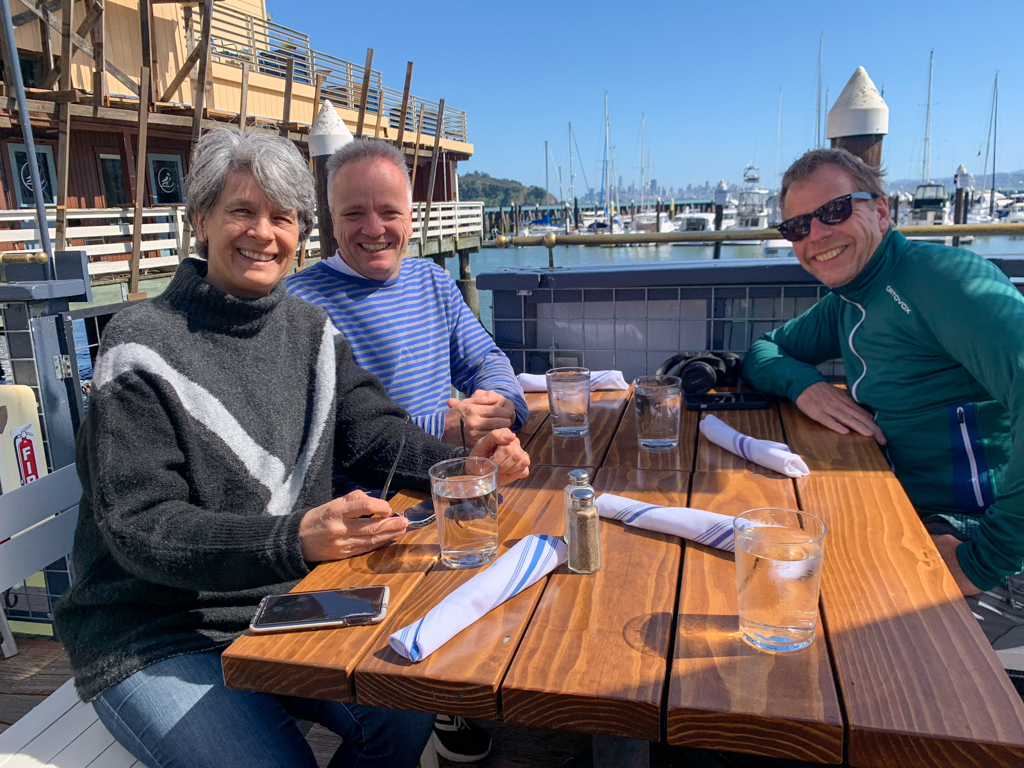 Sightseeing mit Brigitte und Wolfgang in San Francisco: im Hafen von Tiburon