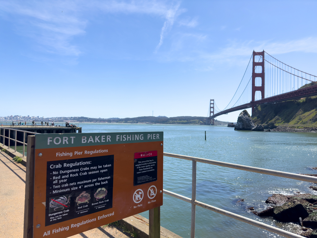 Fort Baker Fishing Pier, Regulations. Golden Gate Bridge, San Francisco