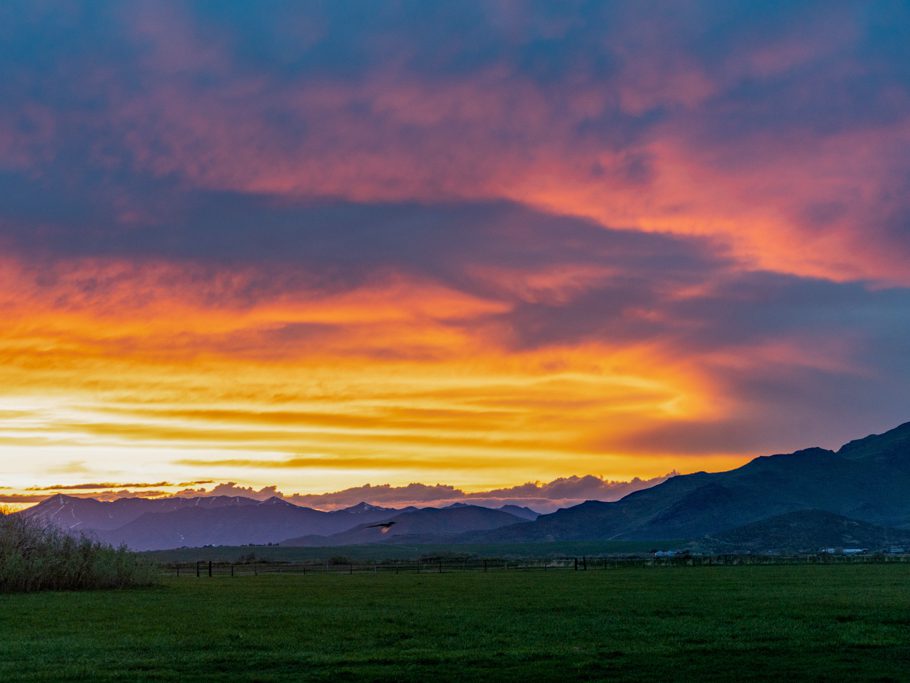 Abendrot auf der Snake River Plain in Picabo