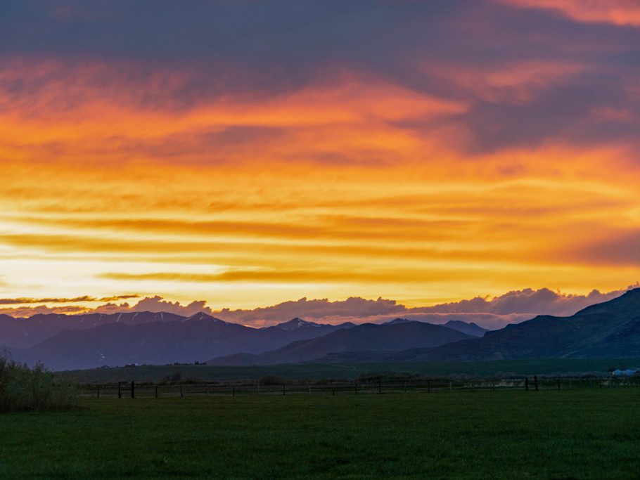 Abendrot auf der Snake River Plain in Picabo