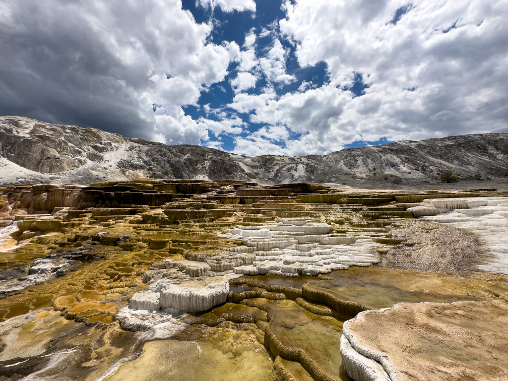 Mammoth Hot Springs und Sinterterrassen