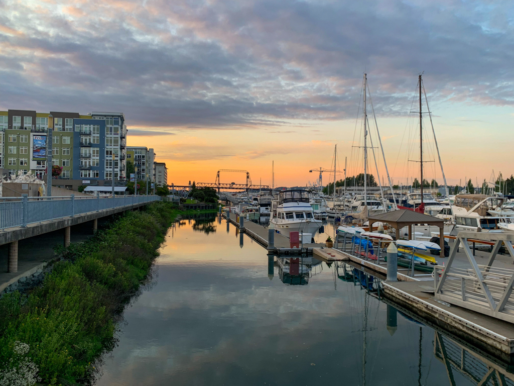 Abendstimmung im Hafen von Tacoma