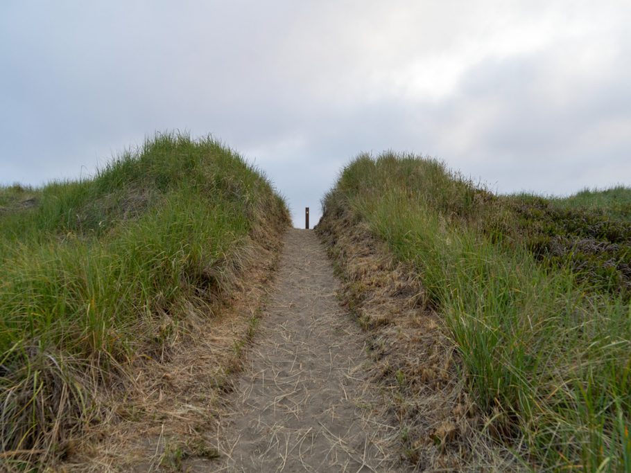Spaziergang zum Meer über die Düne bei Westport bzw. dem Twin Harbors State Park