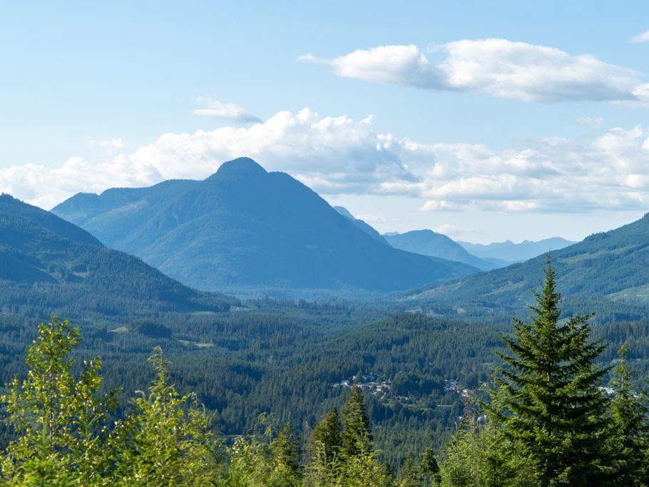 Aussicht von der Forststrasse zum Star Lake in Richtung Nordwesten (Tahsis)