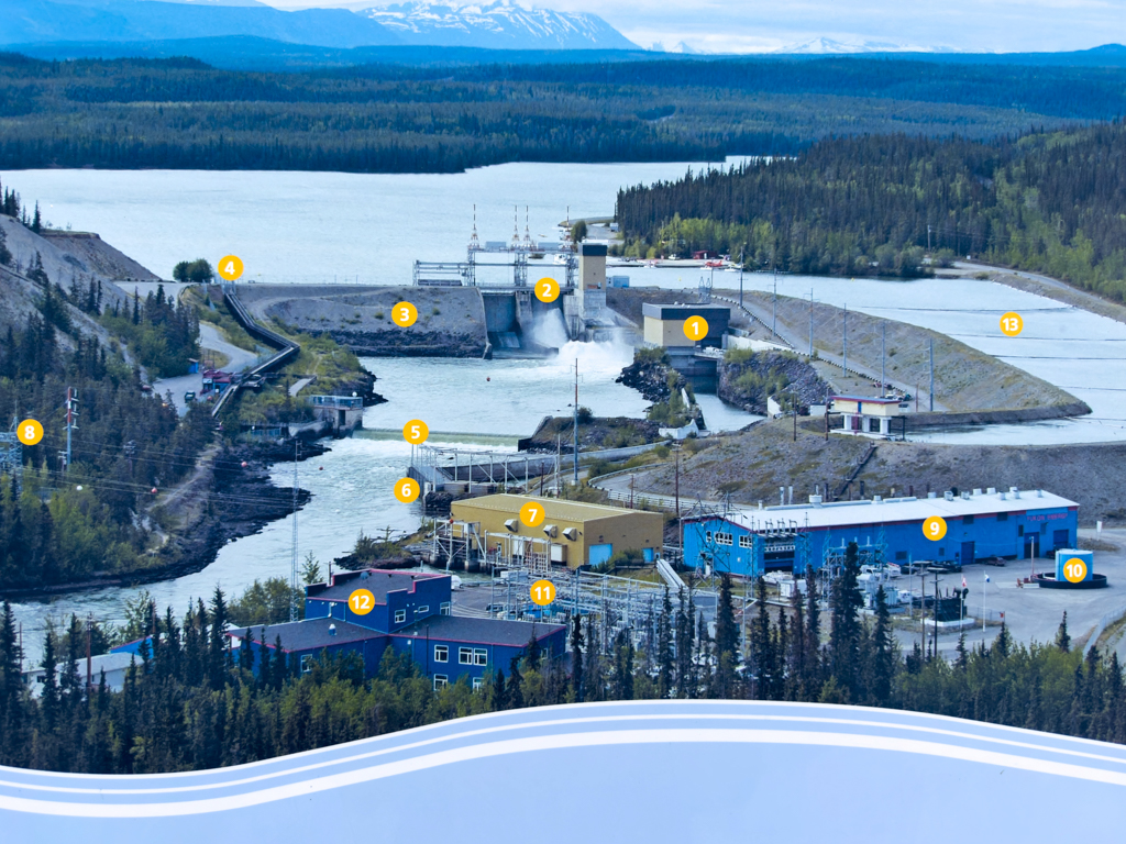 Kraftwerk und Fischtreppe in Whitehorse