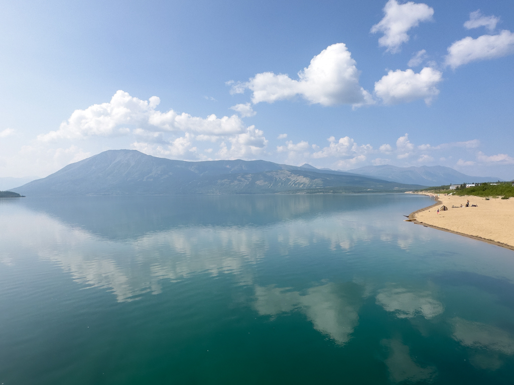 Aussicht von Carcross auf den Bennett Lake