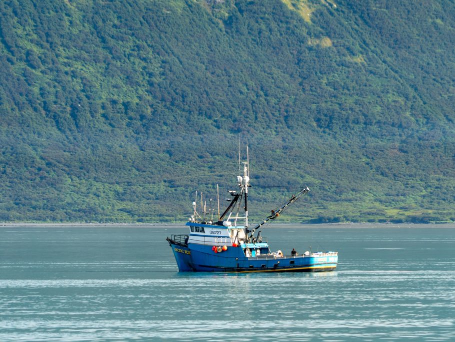 Fischerboot im Meeresarm von Valdez
