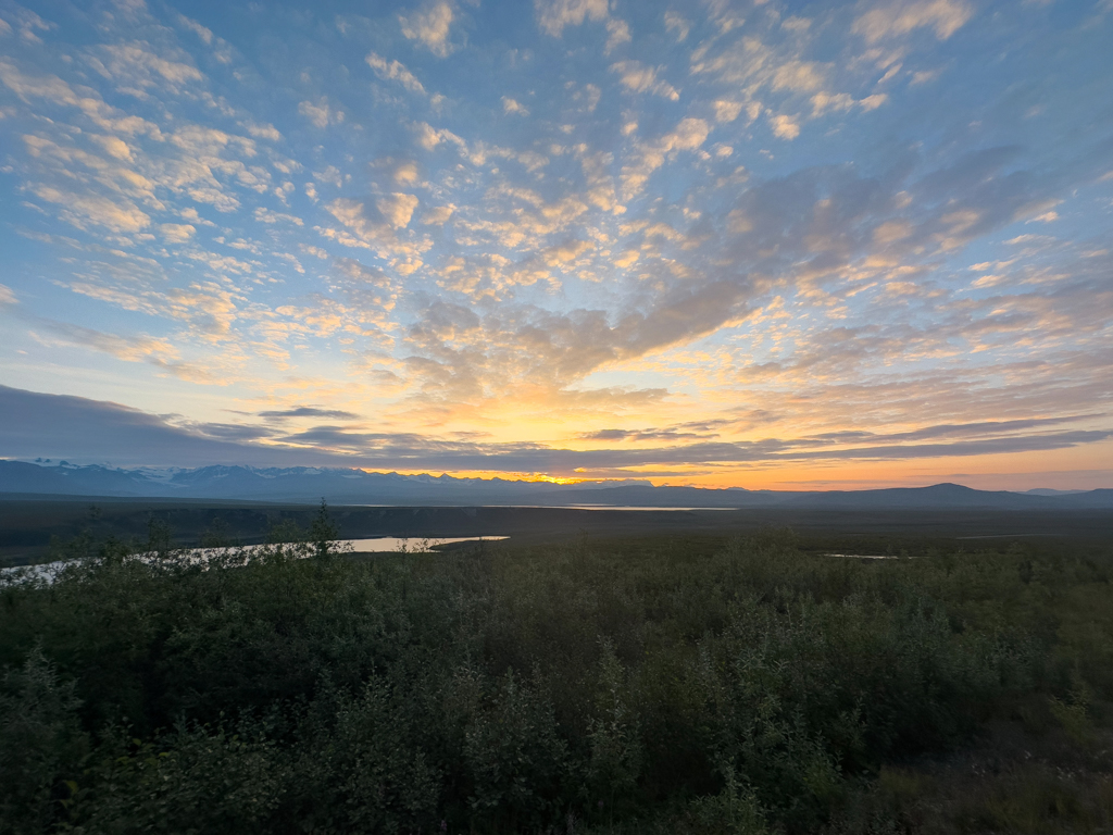 Morgenstimmung auf unserem Parkplatz am Denali HW