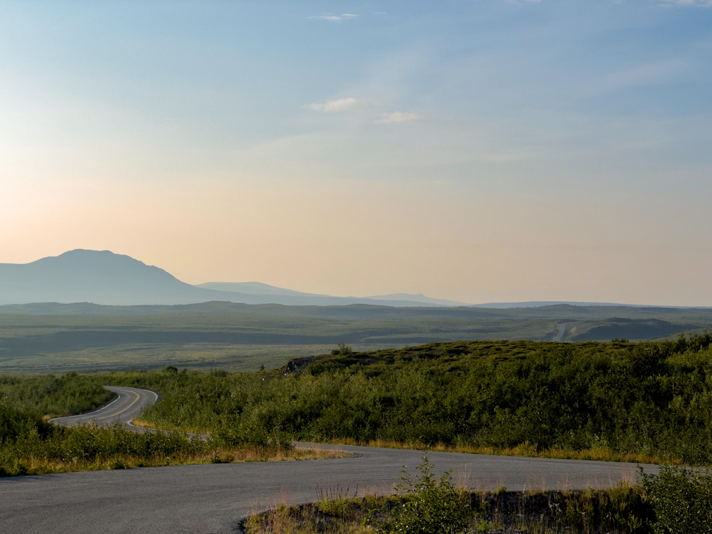 Morgenstimmung auf unserem Parkplatz am Denali HW