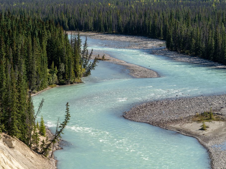 Herrlich türkisfarbener Athabaska River