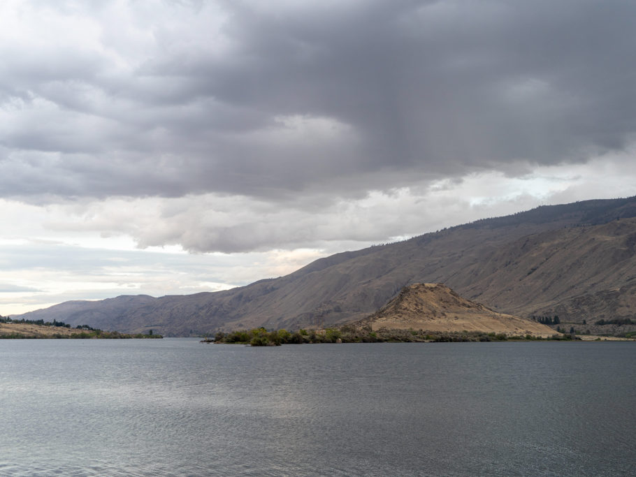 Aussicht von unserem Zeltplatz Lincoln Rock State Park auf den Columbia River