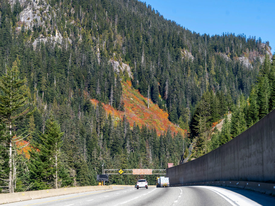 Herbstfarben, auf dem Interstate 90