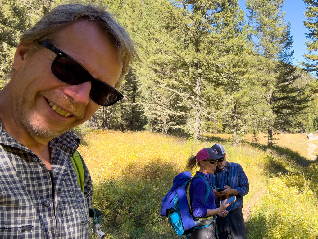 Jo mit Krista und Mathias auf der Wanderung zu den spanish peaks