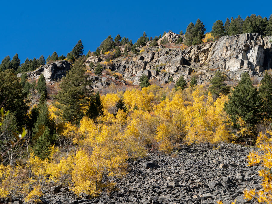 Leuchtende herbstliche Farbpracht auf der Wanderung zu den spanish peaks