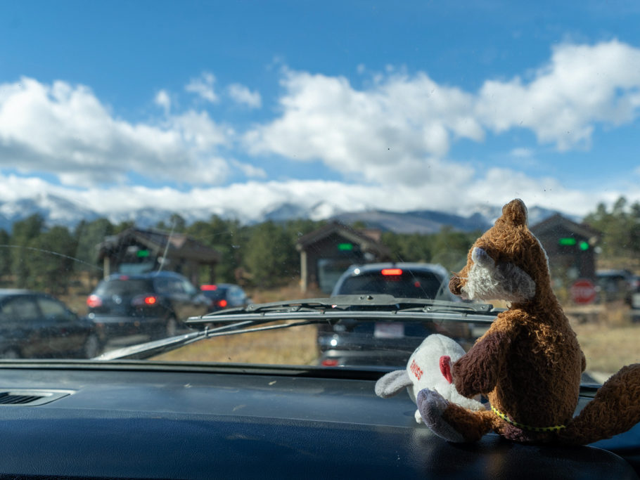 Anstehen am Eingang zum Rocky Mountain Nationalpark