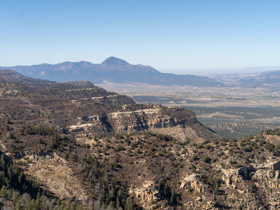 Blick vom Mesa Verde NP auf sleeping Ute