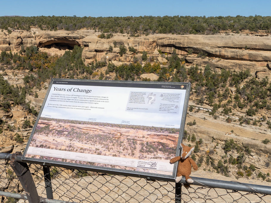 Mo studiert die Infotafel im Canyon im Mesa Verde NP