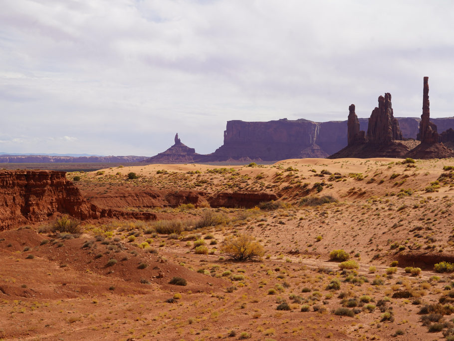 auf der Tour durch das Monument Valley rechts bei Totem Pole und links Yei Bi Chei