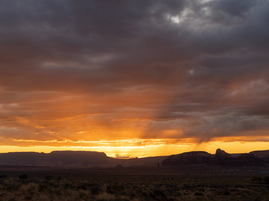 Abendstimmung bei uns am Chief's Campground im Monument Valley