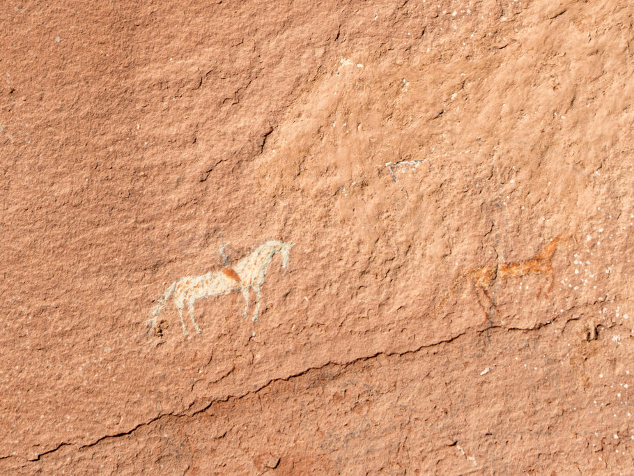 Detail der Petroglyphen im Canyon de Chelly