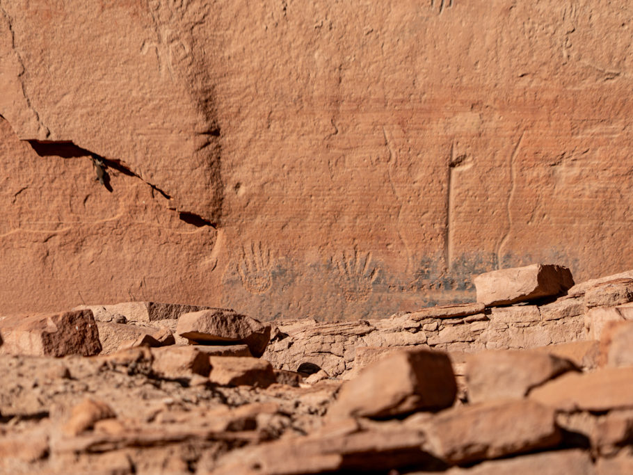 Detail der Petroglyphen im Canyon de Chelly