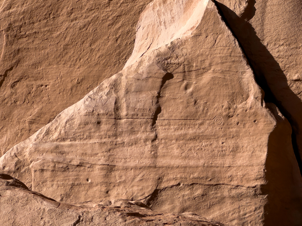 Detail der Petroglyphen im Canyon de Chelly