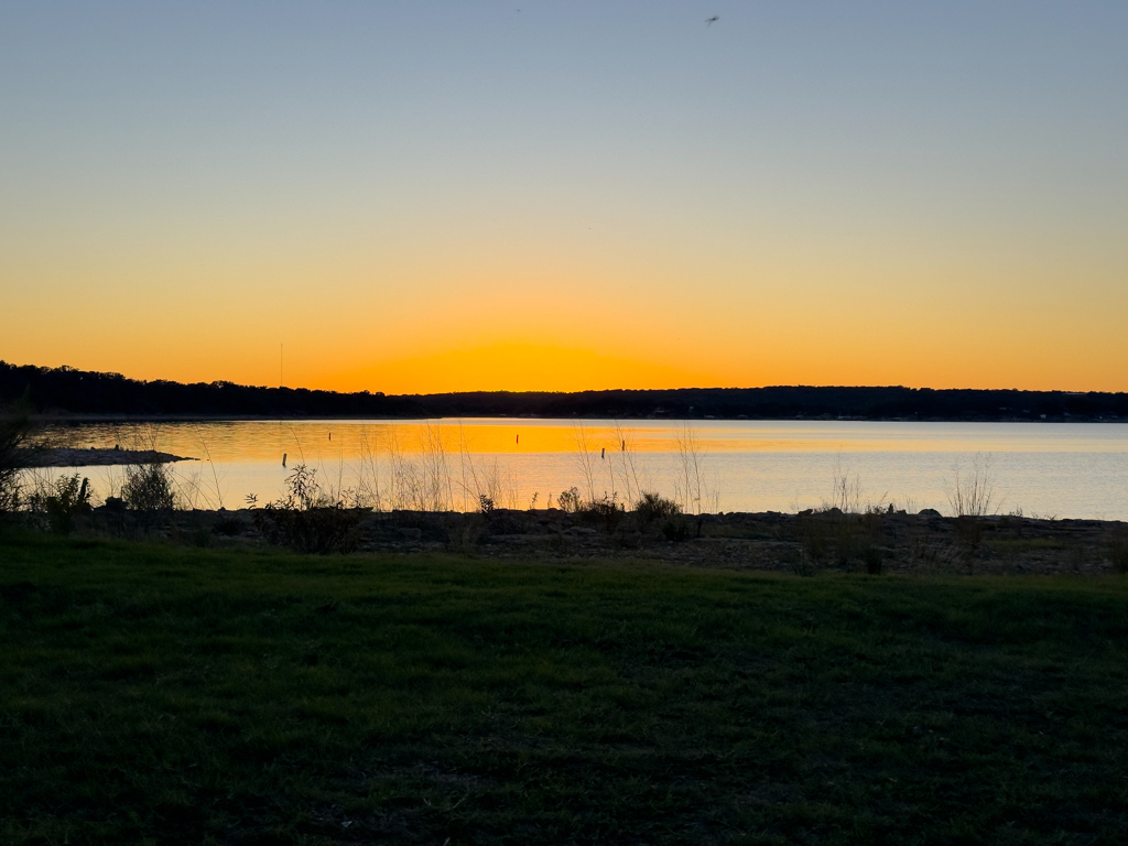 Abendhimmel kurz nach Sonnenuntergang am Brownwood Campground