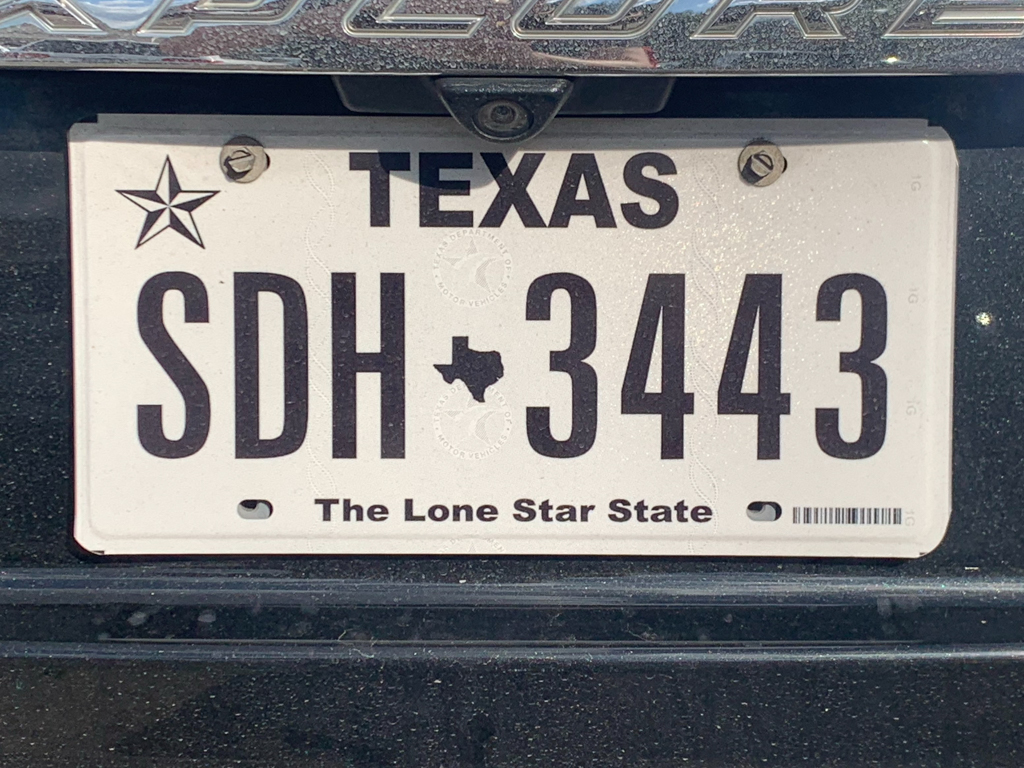 Nummernschild: Texas, The Lone Star State