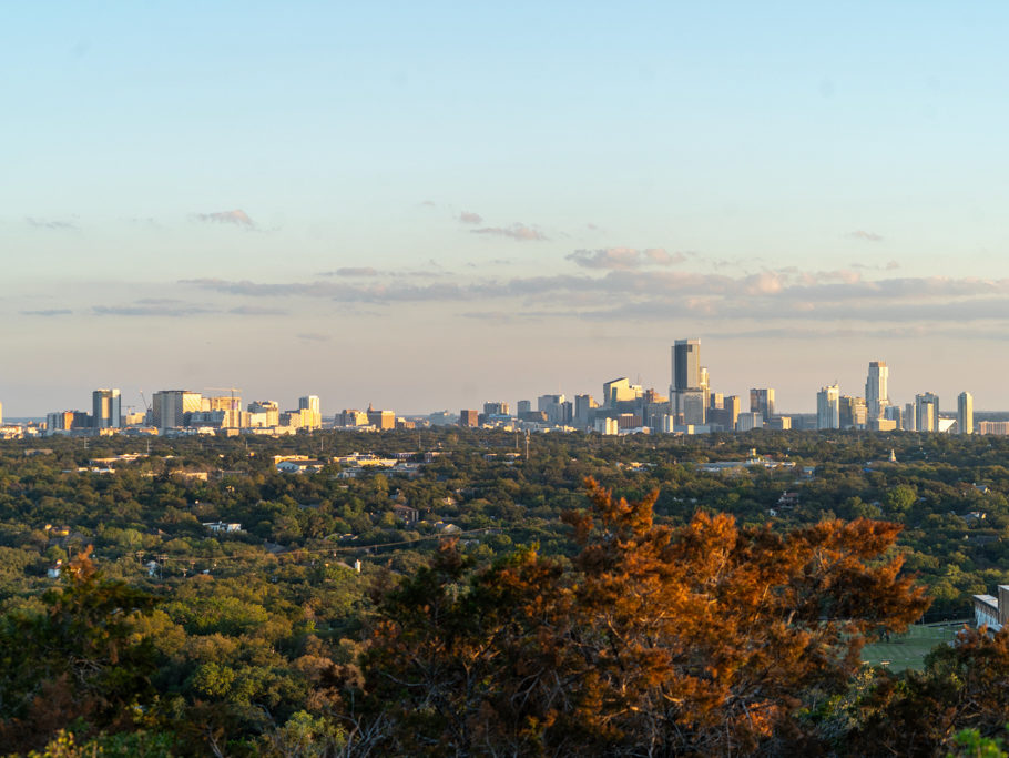 Aussicht vom Mt. Bonnell auf Downtown Austin