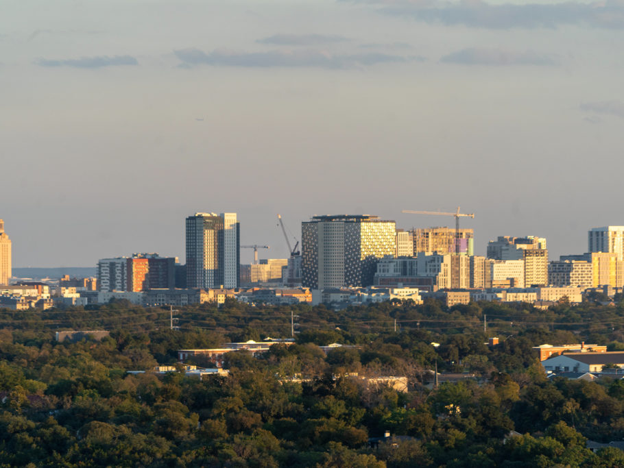 Aussicht vom Mt. Bonnell auf Downtown Austin