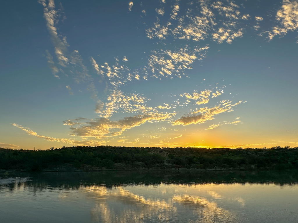 Sonnenuntergang am Rio Grande