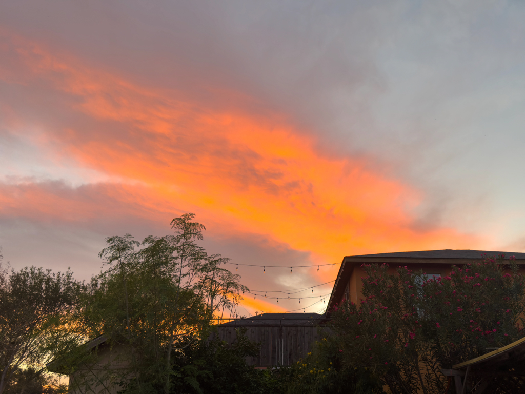 Abendrot vom Garten aus