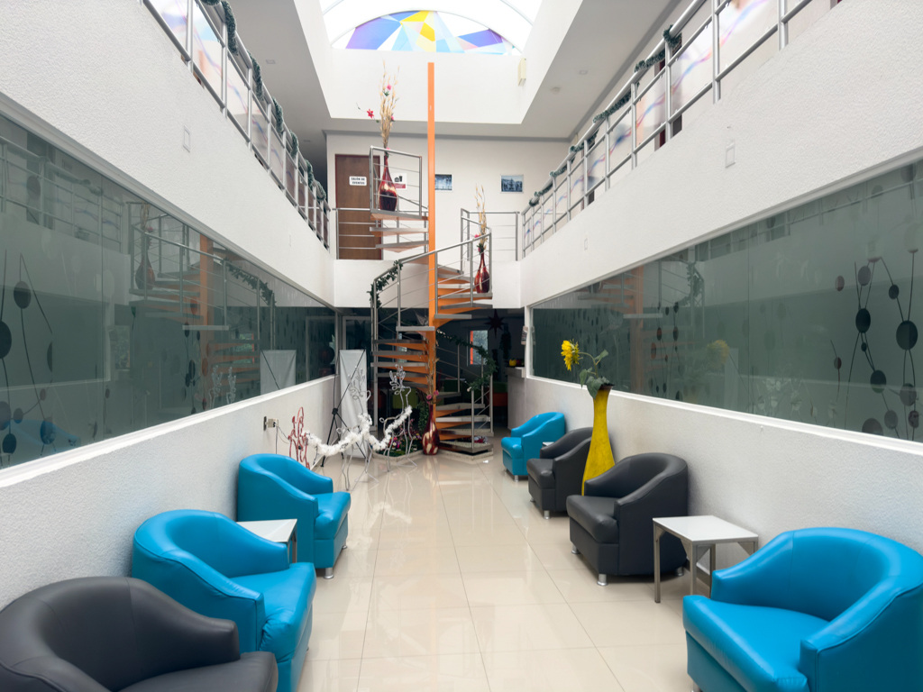 Etagenlobby in unserem Hotel in Huauchinango