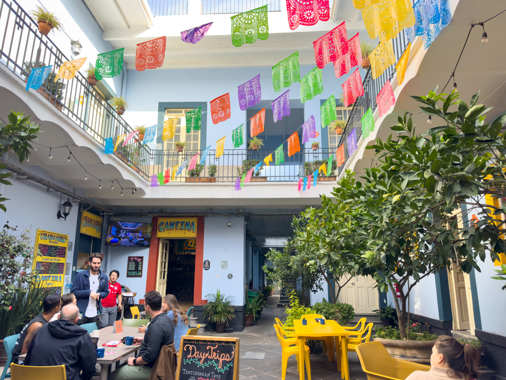 Innenhof unseres Hostels in CDMX