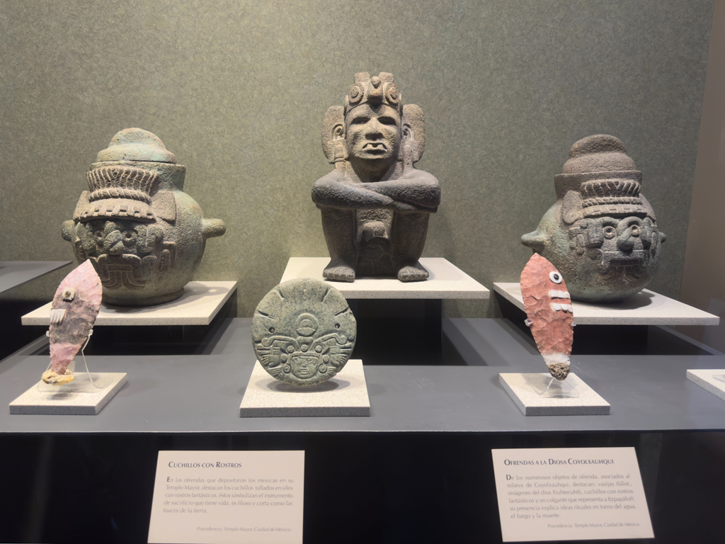 Ausstellungsstücke im anthropologischen Museum in CDMX