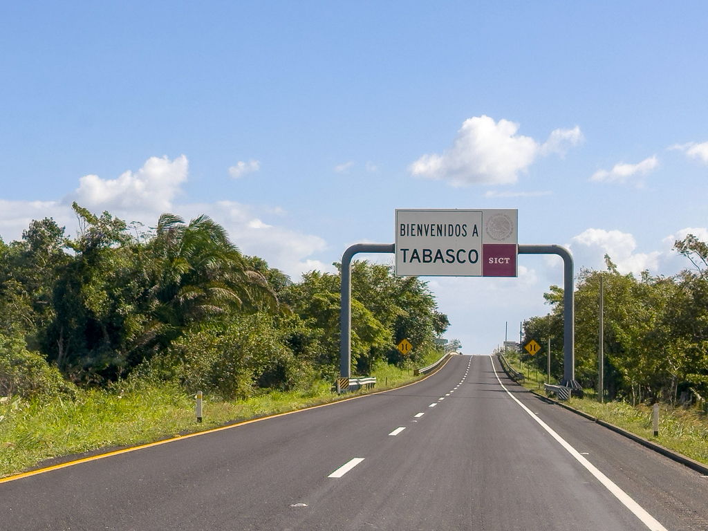 Herzlich willkommen in Tabasco. Der schärfsten Grenze die Mexico zu bieten hat