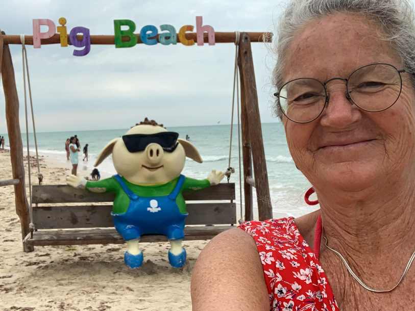 Geburtstag: Am Nami an der Pig Beach hier in Chelem