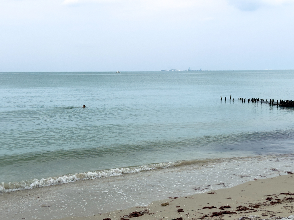 Ma im kalten Meer. Jo fotografiert das lieber