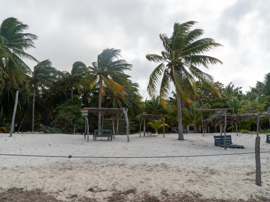 Ein windiger Regentag am Strand von San Crisanto