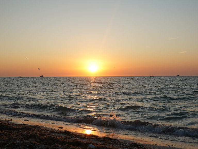 Sonnenuntergang am Strand von Celestun