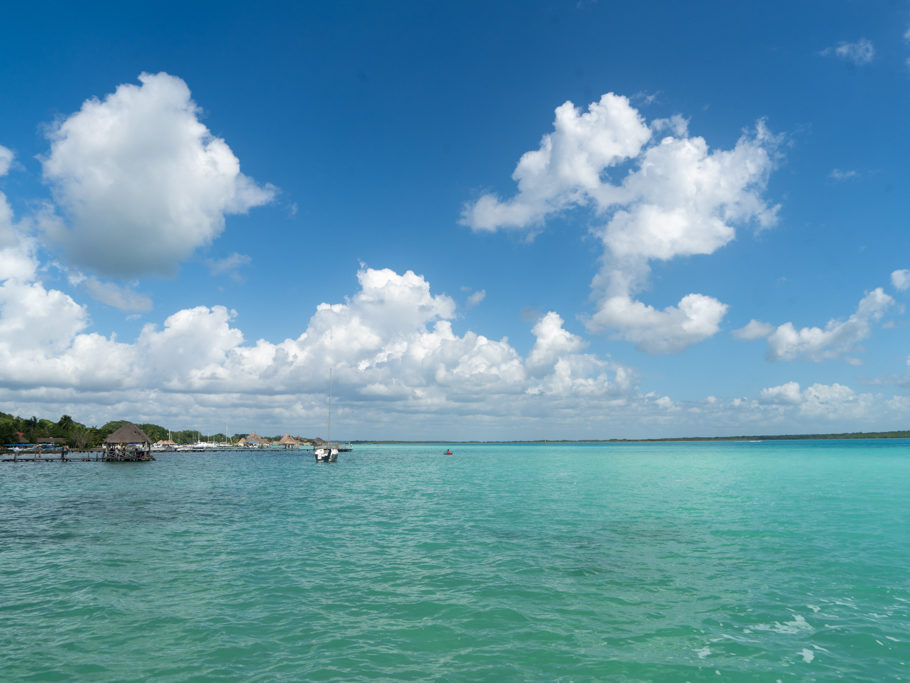 Aussicht auf die Lagune vom Campground Bootssteg