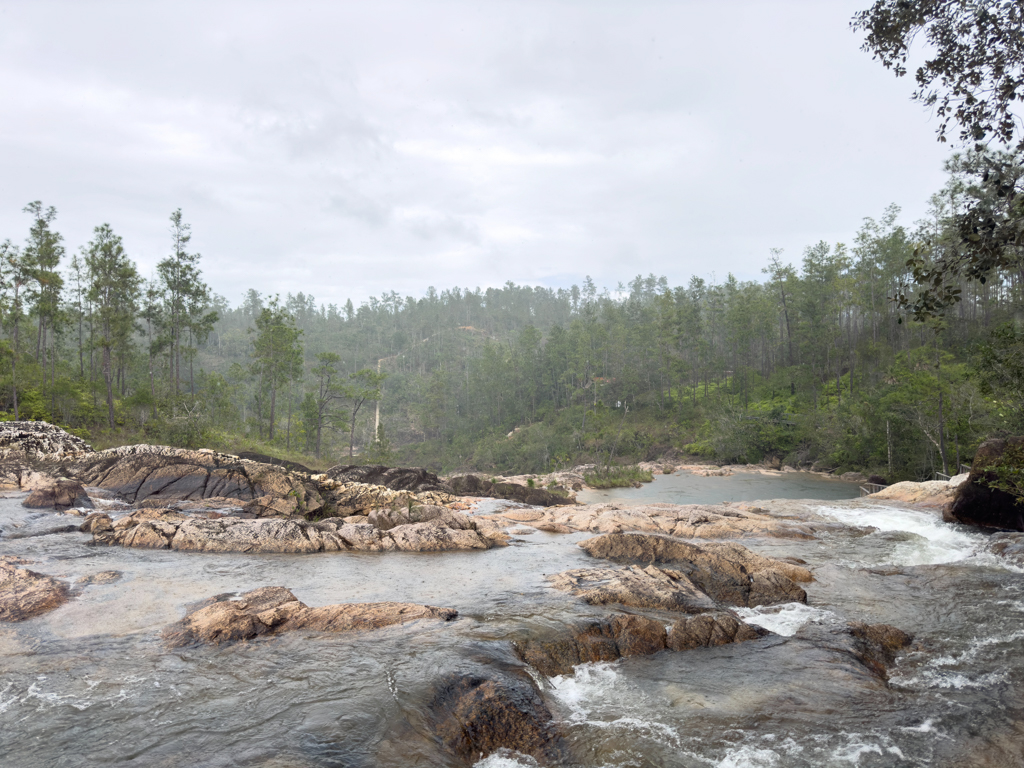 Das Flussbett des Privassion Creek nach ein paar Kilometern der Big Rock Falls