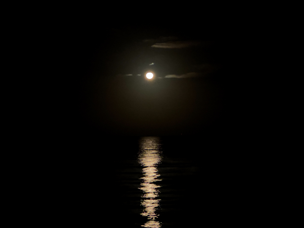 Der Mitternachts Mond über dem Meer von Hopkins