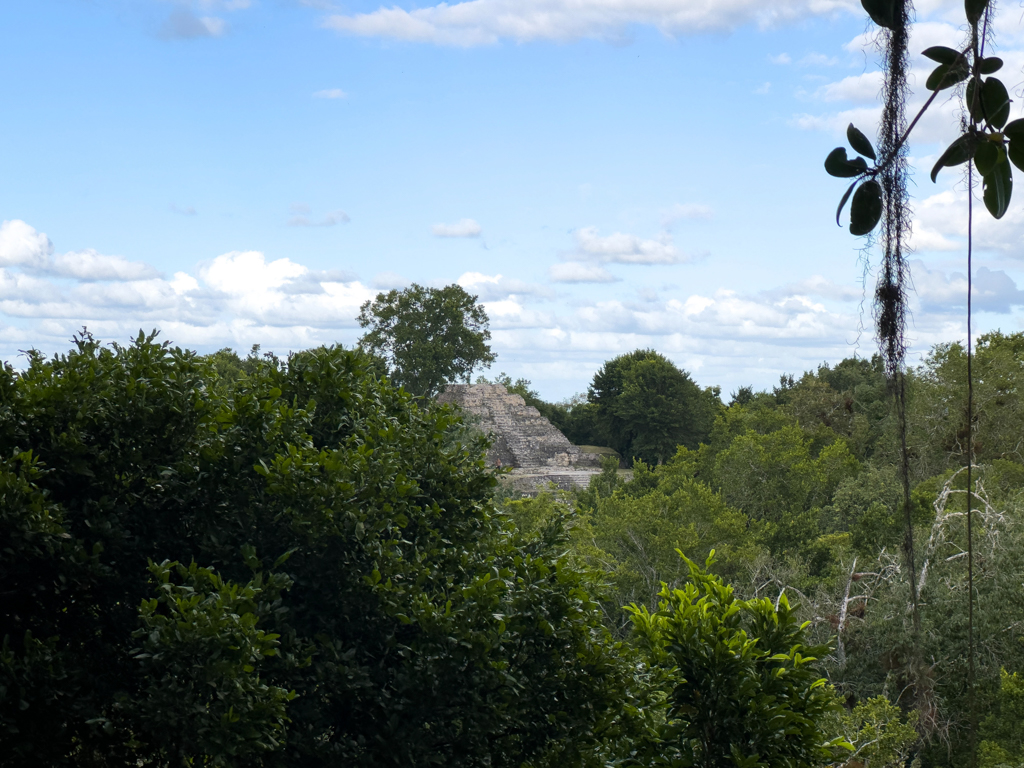 Blick auf einen Maya Tempel hier in den Ruinen von Yaxha