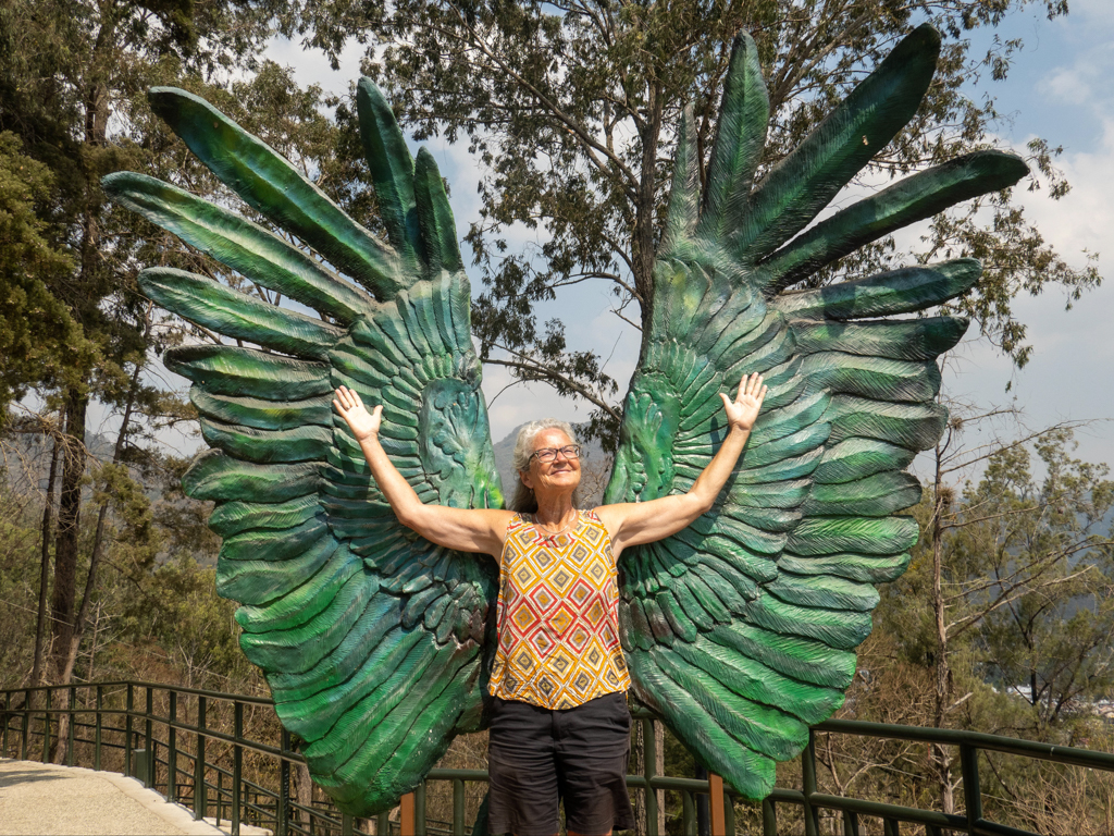 Ma, der Engel, auf dem Aussichtspunkt mit Blick auf Antigua