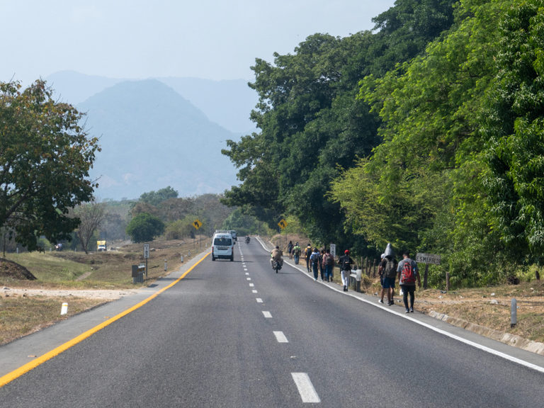 Migrantenströme nach Tapachula auf der Route National 200