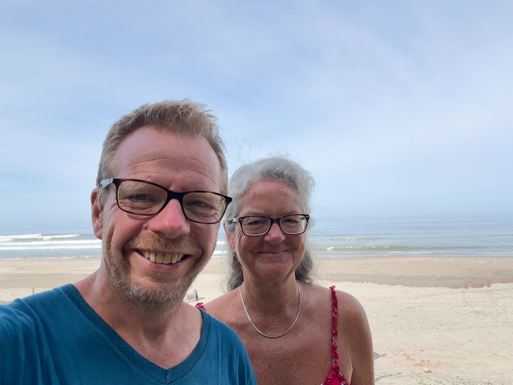 JoMa Selfie am Strand bei Noes Campground in Celeste