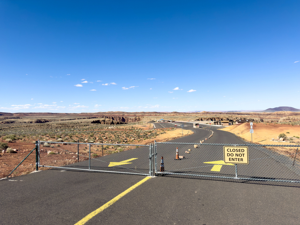 Tja, hier gehts nicht weiter. Heute kein Ausblick auf den Grand Canyon